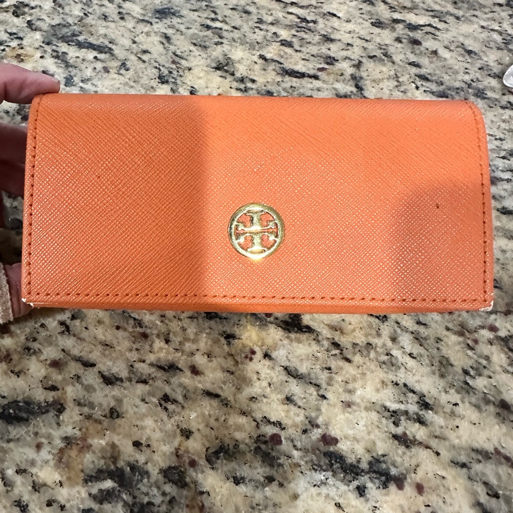 Tory Burch Vibrant Orange eyeglass case